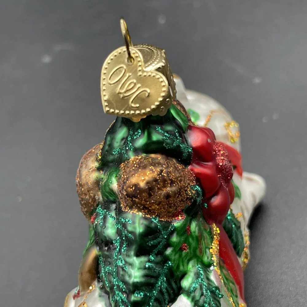 Old World Christmas / OWC Glass Ornament YULE LOG 3